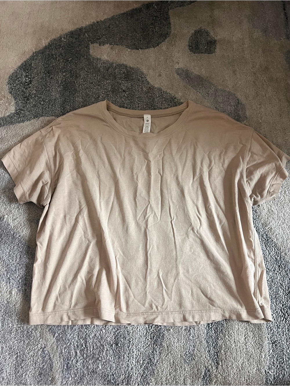 lululemon athletica Light Beige Crew Neck Tee
